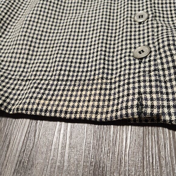 Vintage 90s officecore elegant black & grey houndstooth teacher secretary dress - Picture 12 of 14